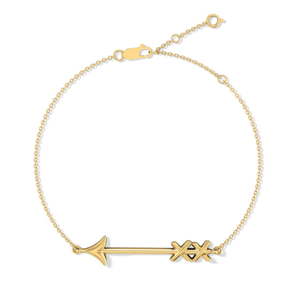 Arrow bracelet with gold plated