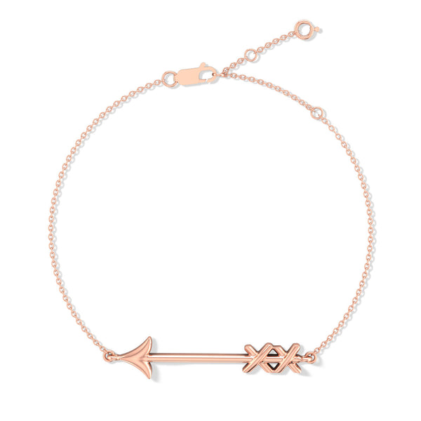 Arrow bracelet with rose gold plated