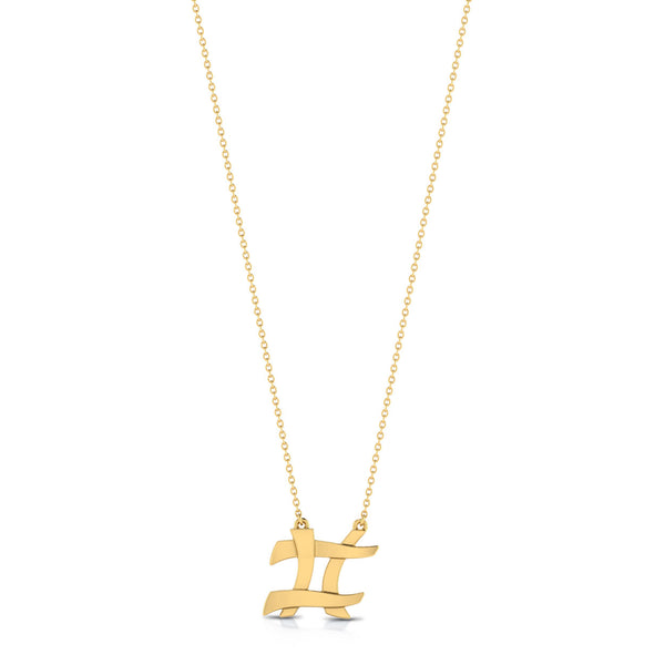 Hashtag Pendant with Gold Plated