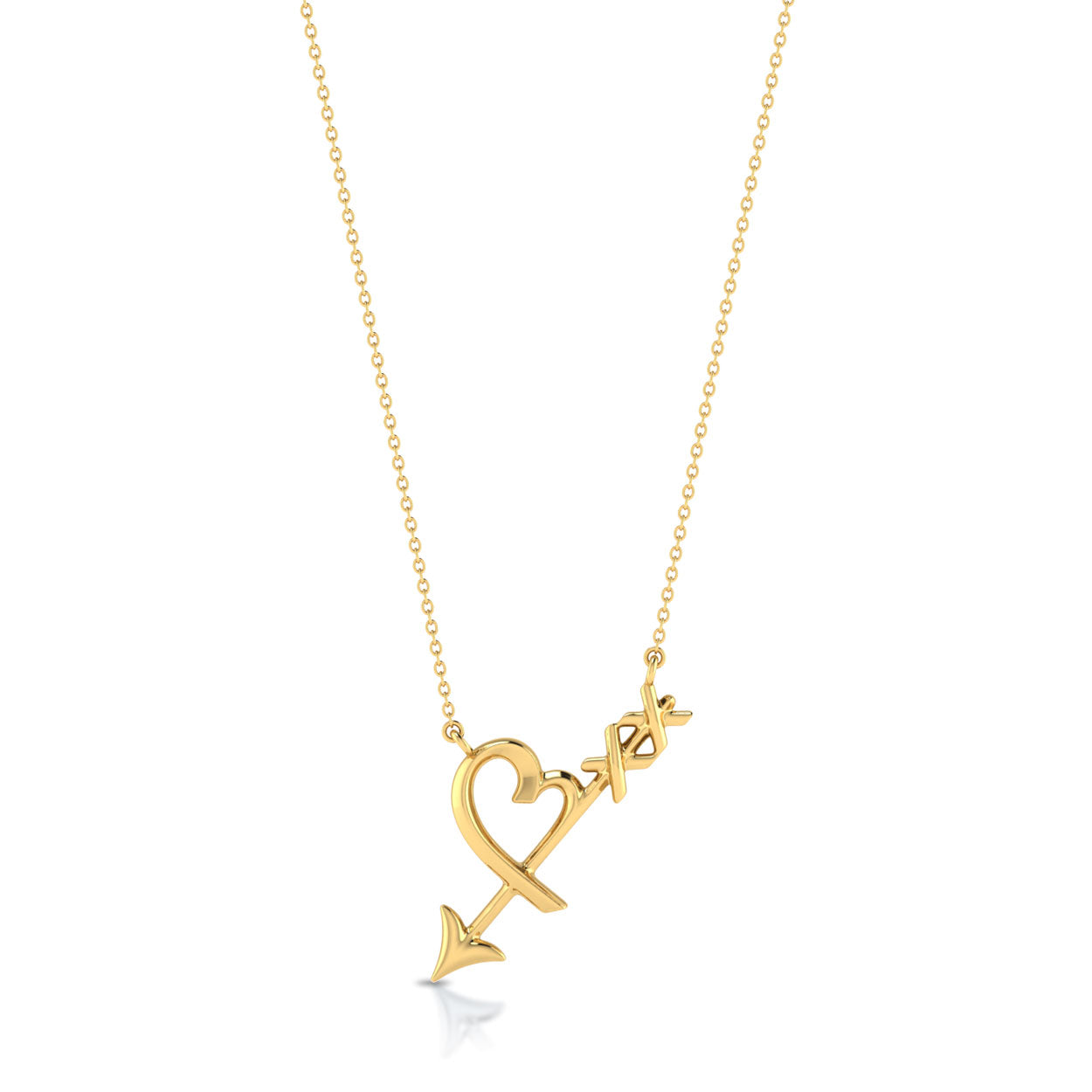 Heart & Arrow Pendant with Gold Plated