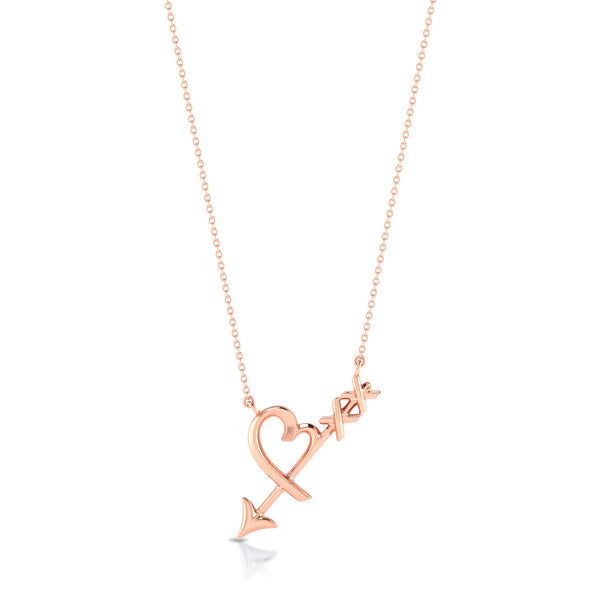 Heart & Arrow Pendant with Rose Gold Plated