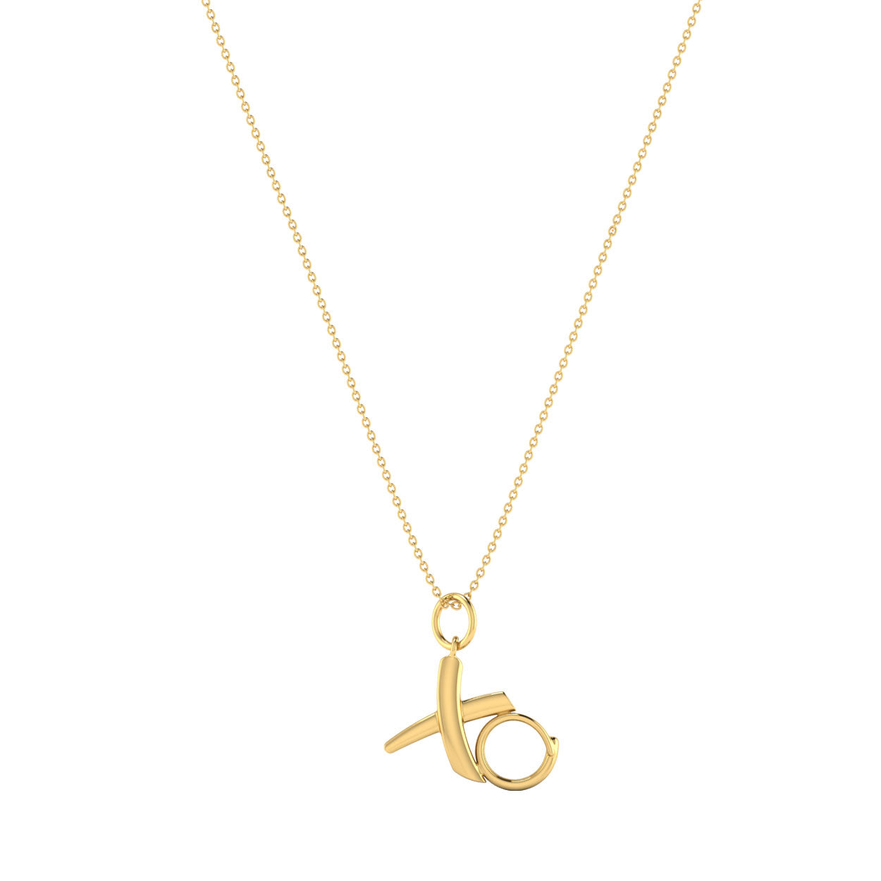 Hugs & Kisses XO Pendant with Gold Plated