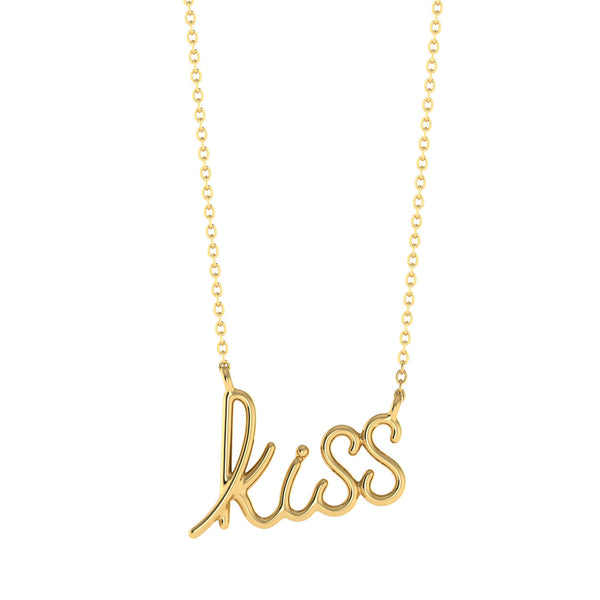 Kiss Pendant with Gold Plated
