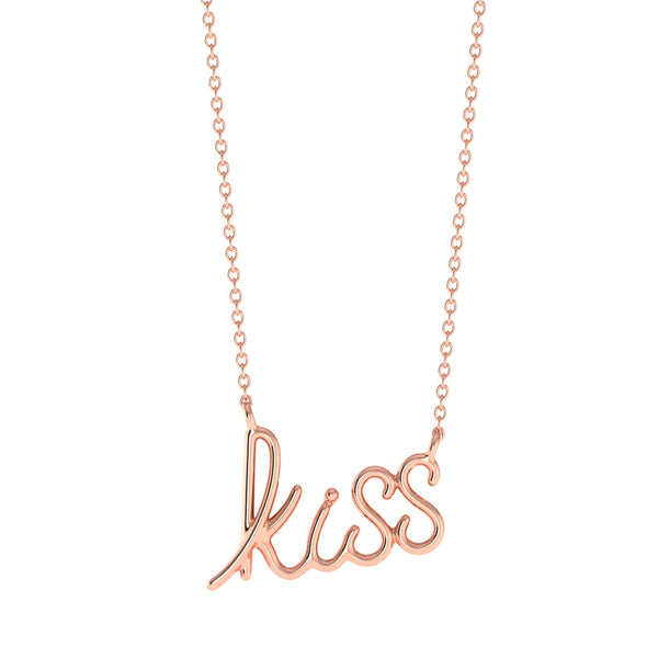 Kiss Pendant with Rose Gold Plated