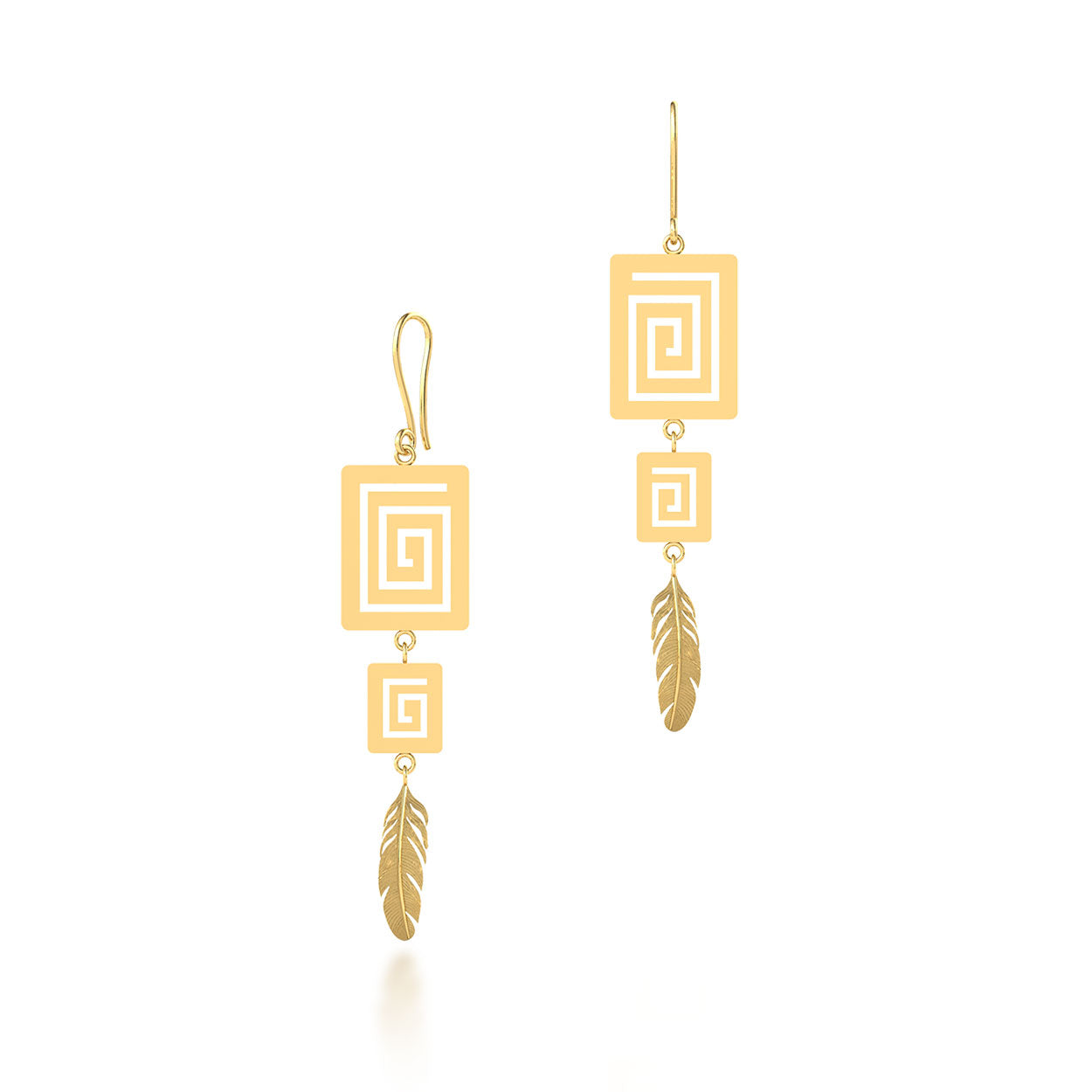 Boho Dream Square Spiral Hook Earrings