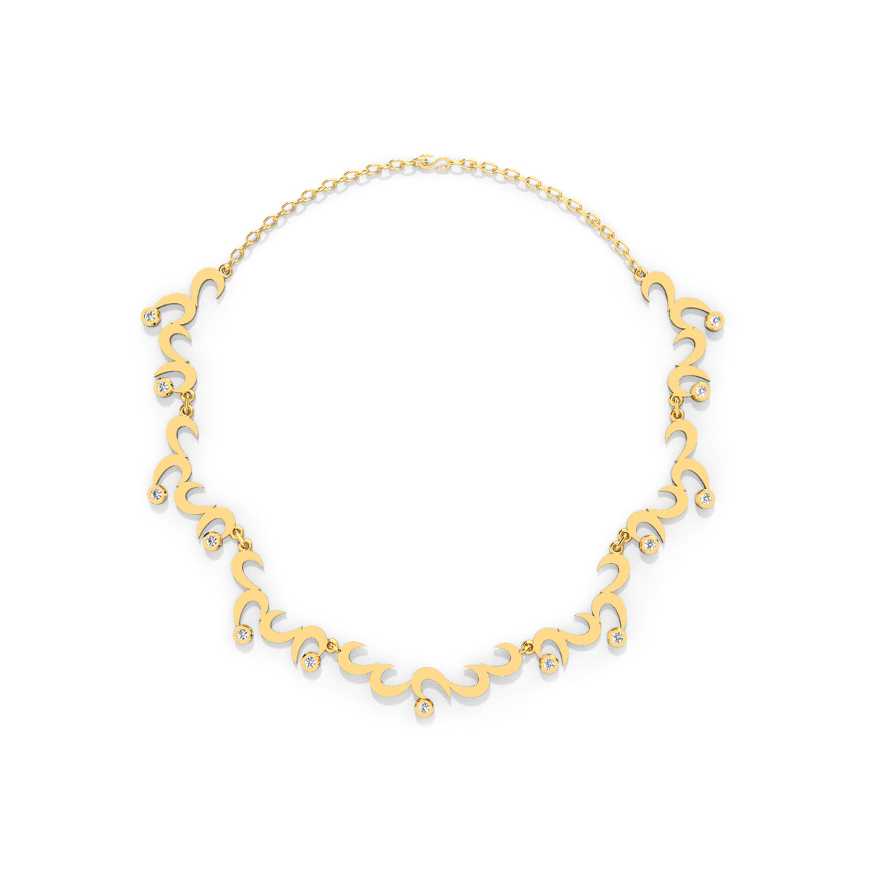 Romantic Floral Cluster Necklace- Gold Plated