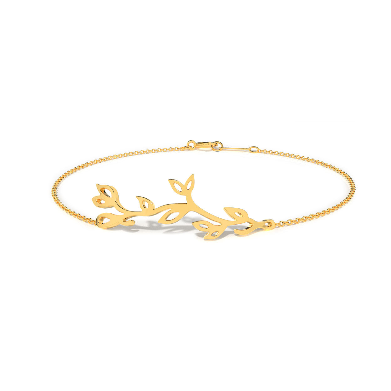 Romantic Floral Olive Leaf Vine Bracelet